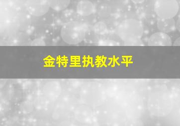 金特里执教水平