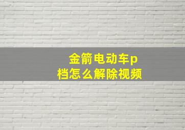 金箭电动车p档怎么解除视频