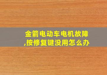 金箭电动车电机故障,按修复键没用怎么办