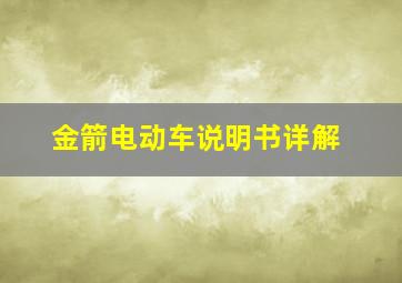 金箭电动车说明书详解