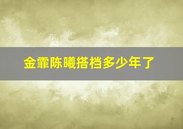 金霏陈曦搭档多少年了