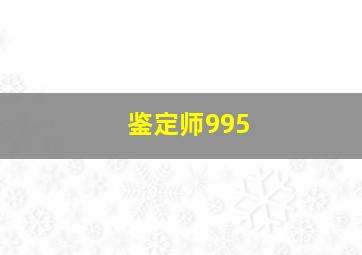 鉴定师995