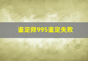 鉴定师995鉴定失败