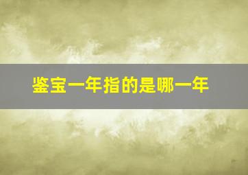 鉴宝一年指的是哪一年