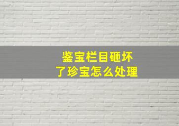 鉴宝栏目砸坏了珍宝怎么处理