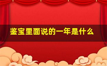 鉴宝里面说的一年是什么