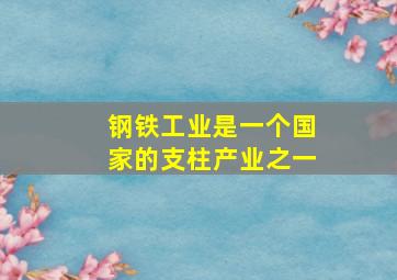 钢铁工业是一个国家的支柱产业之一