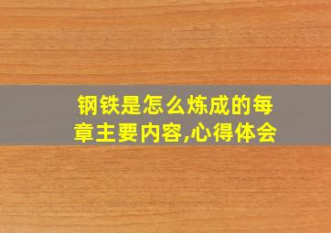 钢铁是怎么炼成的每章主要内容,心得体会