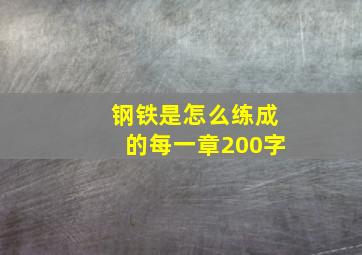 钢铁是怎么练成的每一章200字