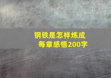 钢铁是怎样炼成每章感悟200字