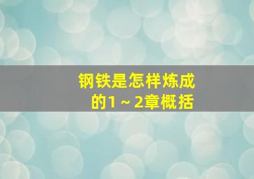 钢铁是怎样炼成的1～2章概括