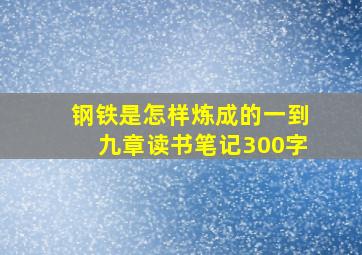 钢铁是怎样炼成的一到九章读书笔记300字