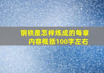 钢铁是怎样炼成的每章内容概括100字左右