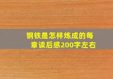 钢铁是怎样炼成的每章读后感200字左右