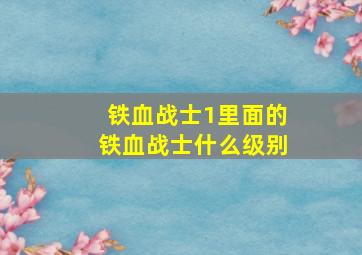 铁血战士1里面的铁血战士什么级别