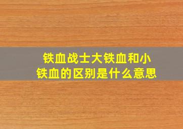 铁血战士大铁血和小铁血的区别是什么意思