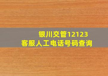 银川交管12123客服人工电话号码查询