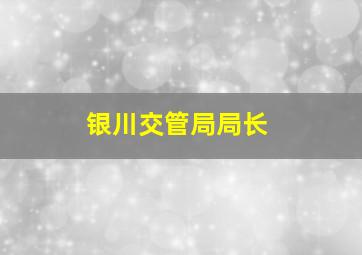 银川交管局局长