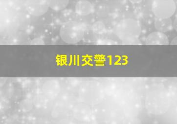 银川交警123