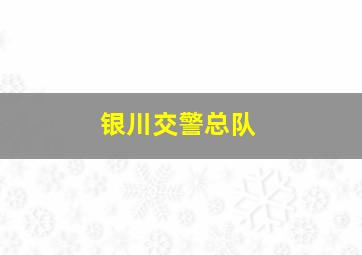 银川交警总队