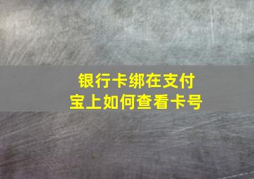 银行卡绑在支付宝上如何查看卡号