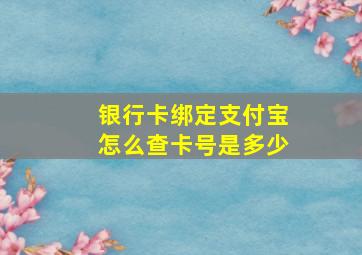 银行卡绑定支付宝怎么查卡号是多少