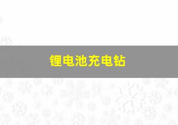 锂电池充电钻