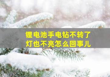 锂电池手电钻不转了灯也不亮怎么回事儿