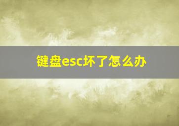 键盘esc坏了怎么办