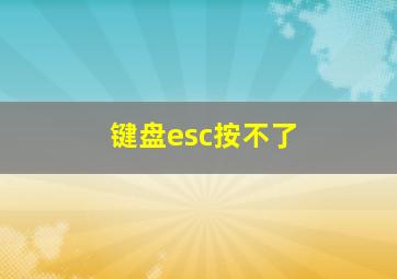 键盘esc按不了