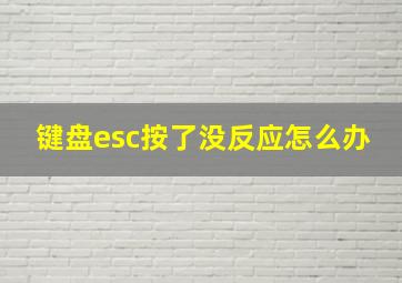 键盘esc按了没反应怎么办