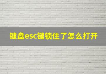 键盘esc键锁住了怎么打开