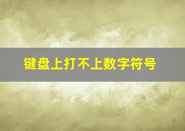 键盘上打不上数字符号