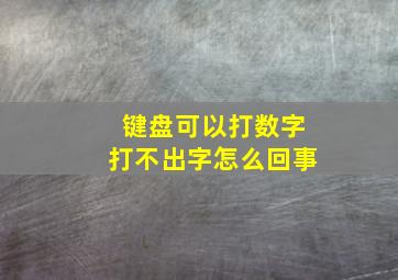 键盘可以打数字打不出字怎么回事