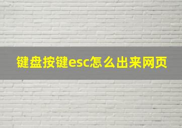 键盘按键esc怎么出来网页