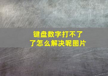 键盘数字打不了了怎么解决呢图片