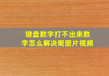 键盘数字打不出来数字怎么解决呢图片视频