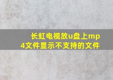 长虹电视放u盘上mp4文件显示不支持的文件