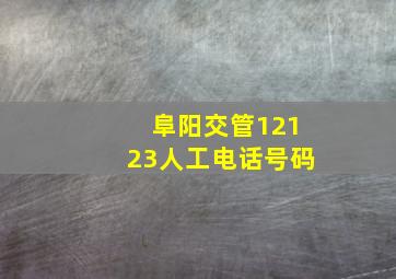 阜阳交管12123人工电话号码