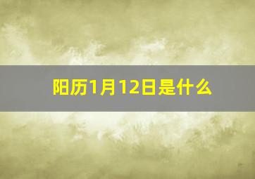 阳历1月12日是什么