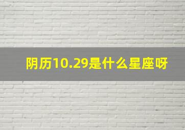 阴历10.29是什么星座呀