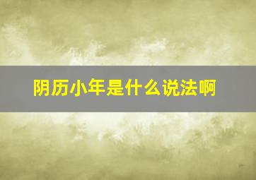 阴历小年是什么说法啊