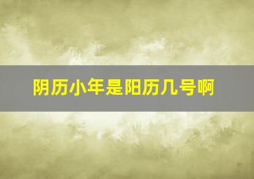 阴历小年是阳历几号啊