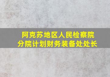 阿克苏地区人民检察院分院计划财务装备处处长