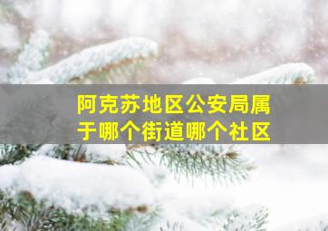 阿克苏地区公安局属于哪个街道哪个社区