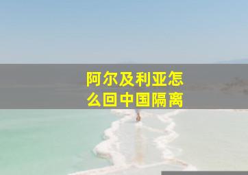 阿尔及利亚怎么回中国隔离