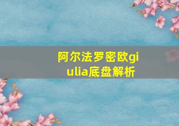 阿尔法罗密欧giulia底盘解析