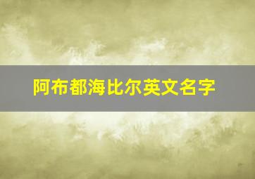 阿布都海比尔英文名字