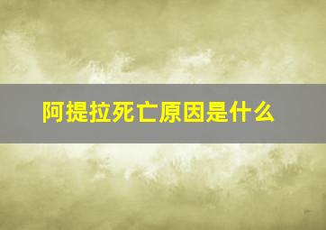 阿提拉死亡原因是什么