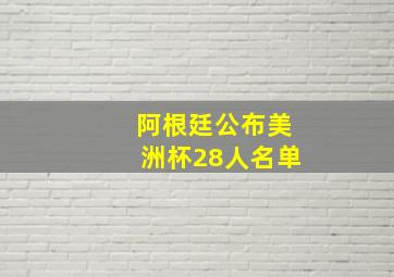 阿根廷公布美洲杯28人名单